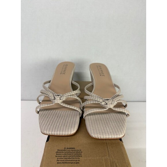Journee Collection Womens Blayke Beige Strappy Square Toe Wedge Sandals Sz 8.5M - Picture 4 of 6